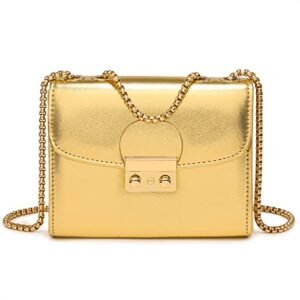 Bright Gold Purse With Chain