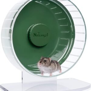 12.8" Super Silent Hamster Exercise Wheels - Quiet Spinner Hamster Running Wheels with Adjustable Stand for Hedgehog Gerbils Mice Or Other Small Animals